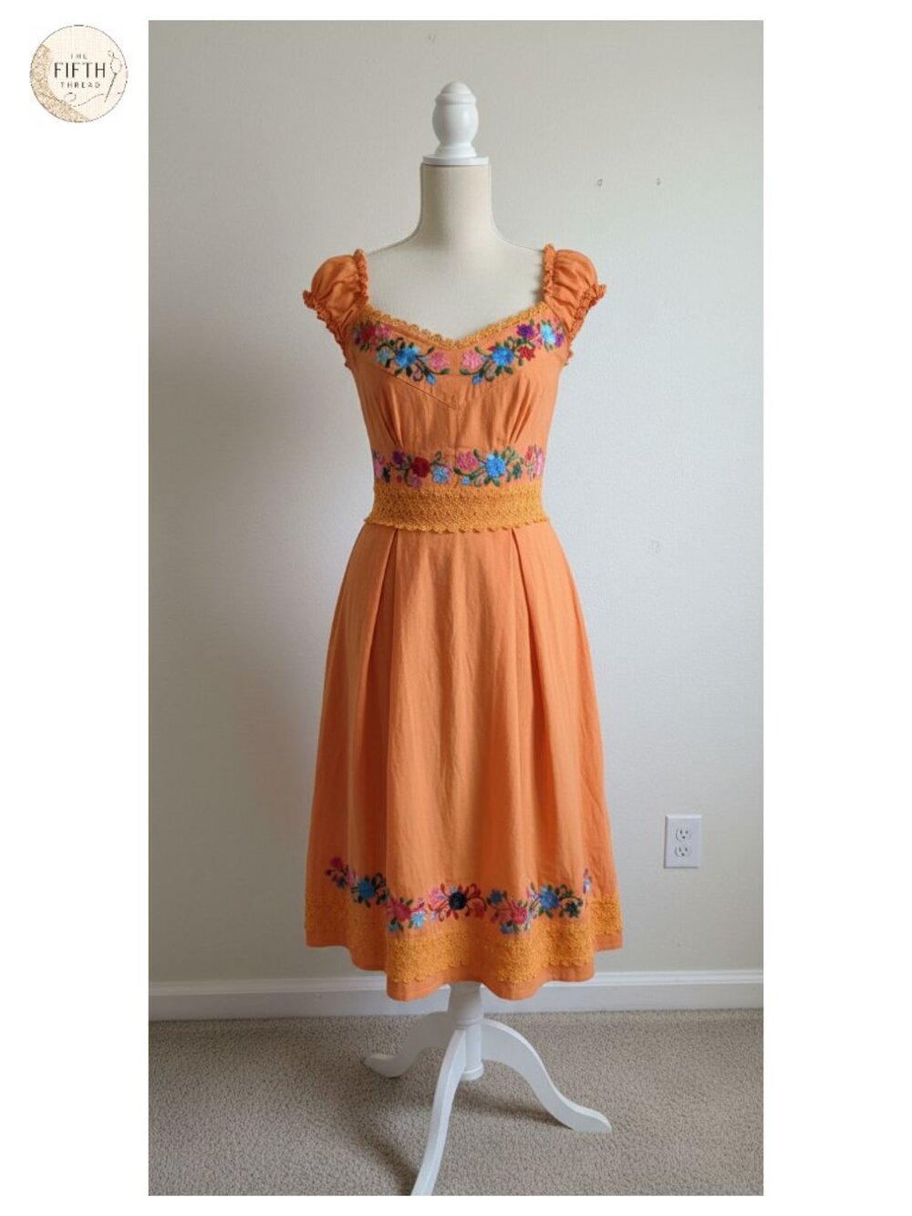 Mexican Embroidered Lace Party Dress Cotton Boho Summer Casual